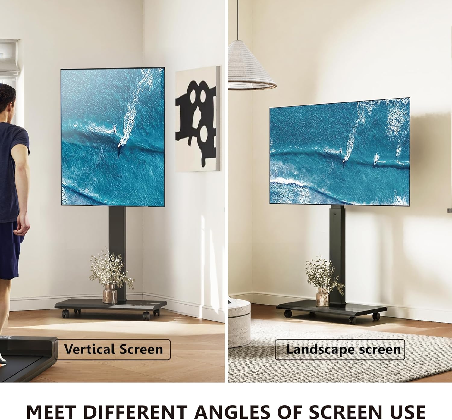 Table Top TV Stand for 50-85 inch TVs and Rolling TV Stand for 32-75 Inch TVs Z360