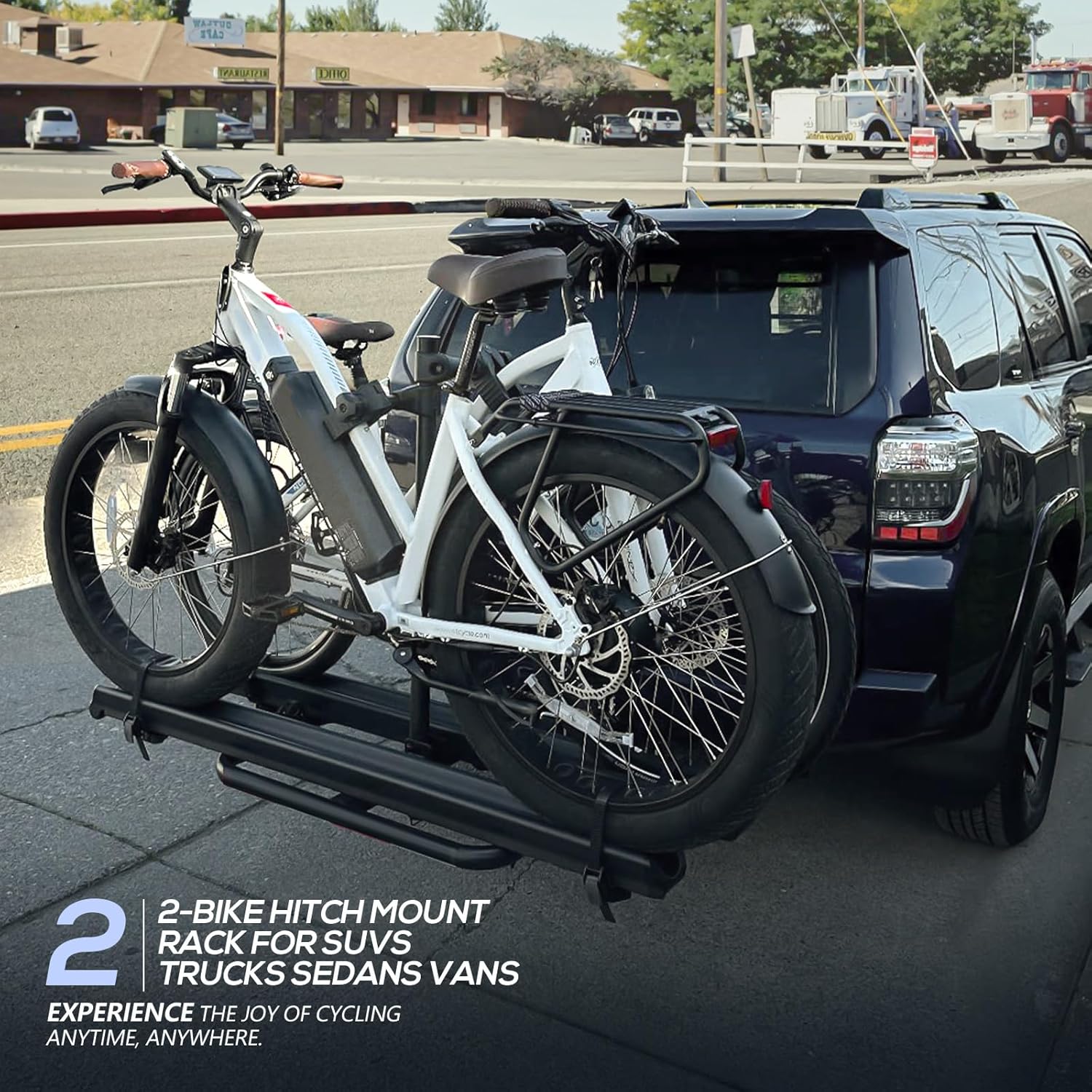 2" Hitch Bike Rack with Ramp for Fat Tire T3777