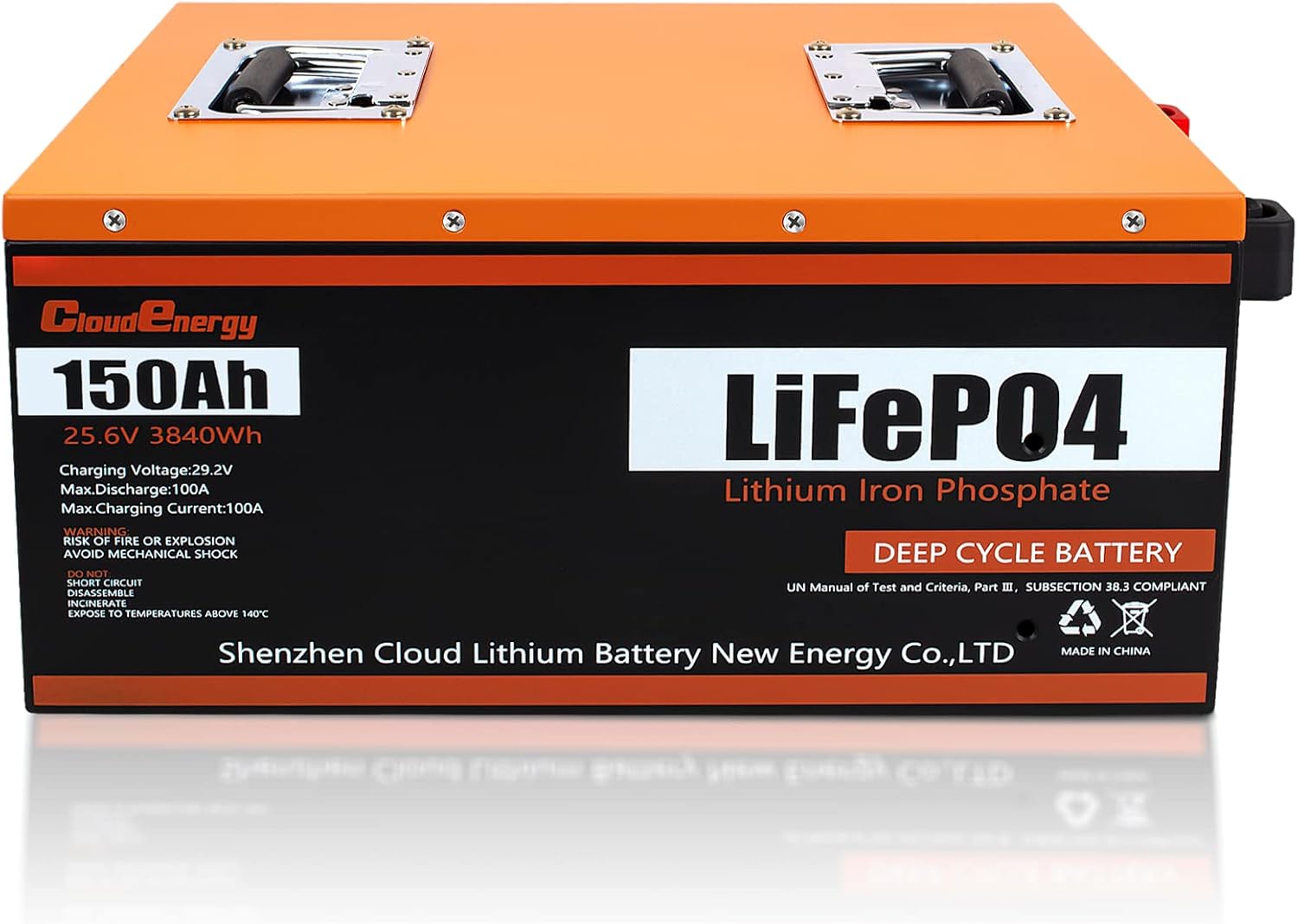 24V 150Ah 3.84kWh Deep Cycle LiFePO4 Battery with 100A BMS G1233