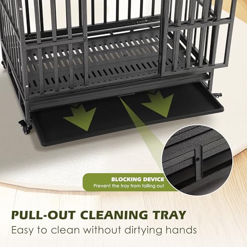 38 inch Folding Dog Crate with Removable Tray P660