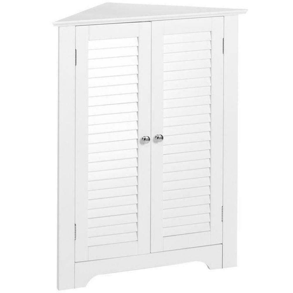 White 3-Shelf Corner Cabinet C176