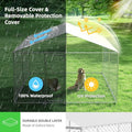 Outdoor Dog Kennel with Metal Cage and Roof E98244