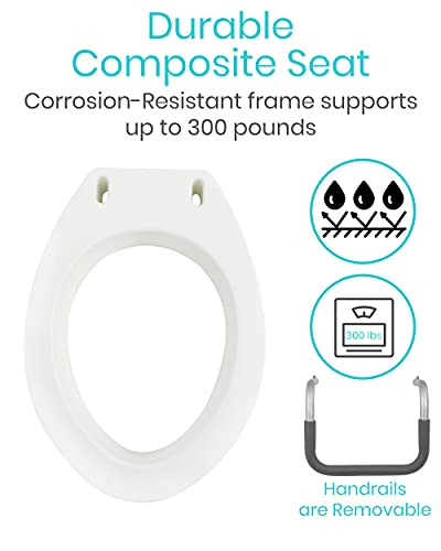 White Raised Toilet Seat with Handles P5727