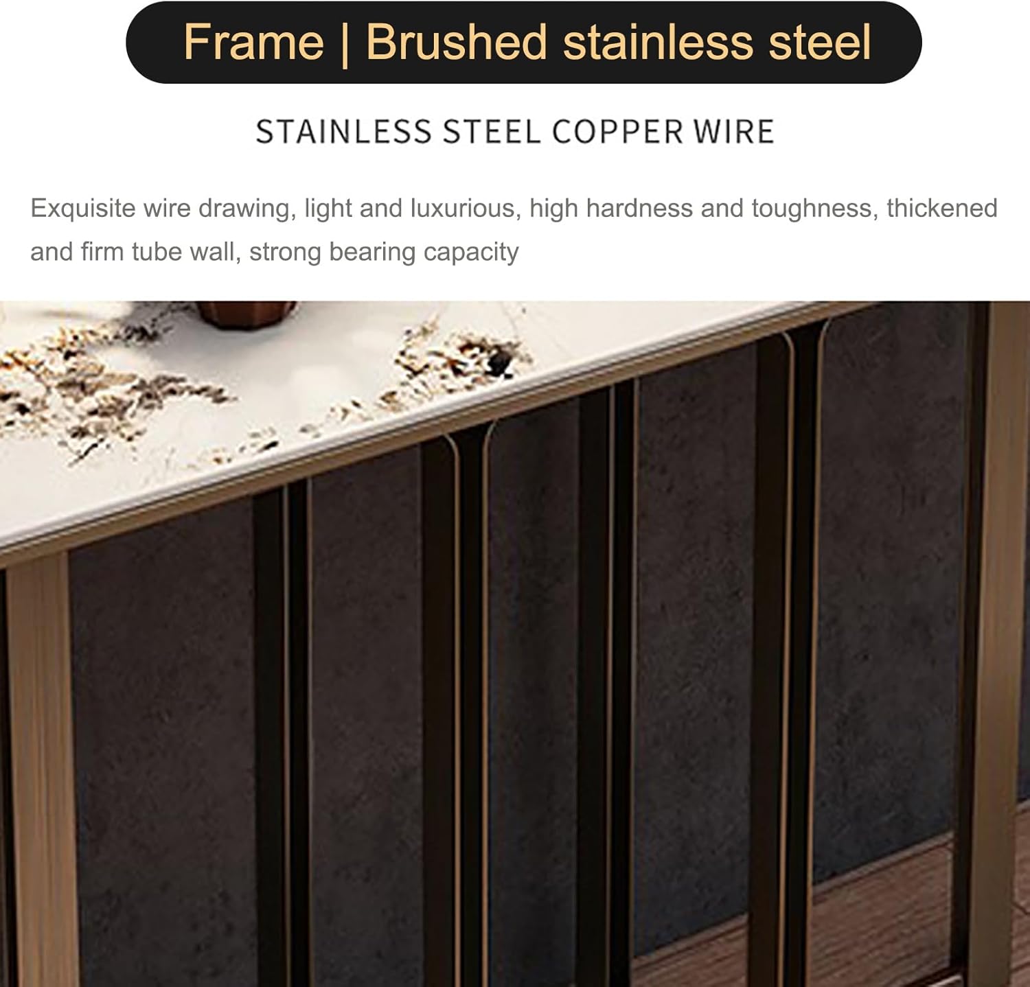 Narrow Entryway Table with Geometric Metal Base L560