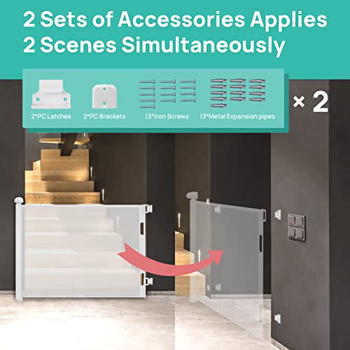 Retractable Baby Gate, 34”, Extends up to 55” Extra Wide Mesh Gate Z34298