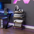 4-Tier Game Console Stand with Storage Shelves J8442
