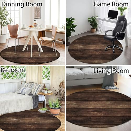 Small Round Area Rug 3ft Washable Carpet A4218
