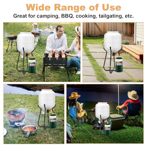 Propane Refill Adapter with Cylinder Refill Stand, QCC1 Adapter 20lb to 1lb Converter with Gauge and On-Off Control Valve C746507