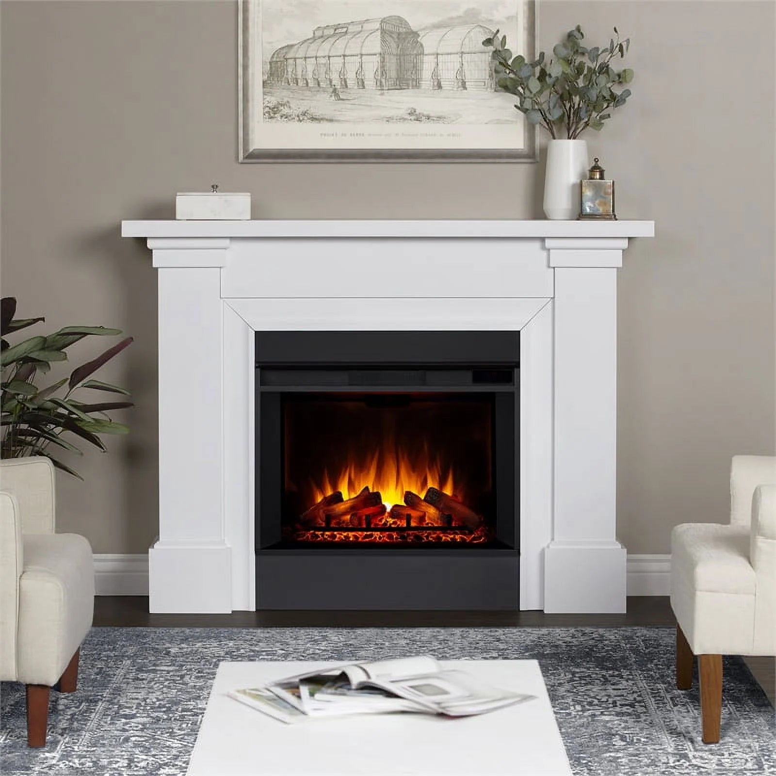 White Electric Fireplace F5789