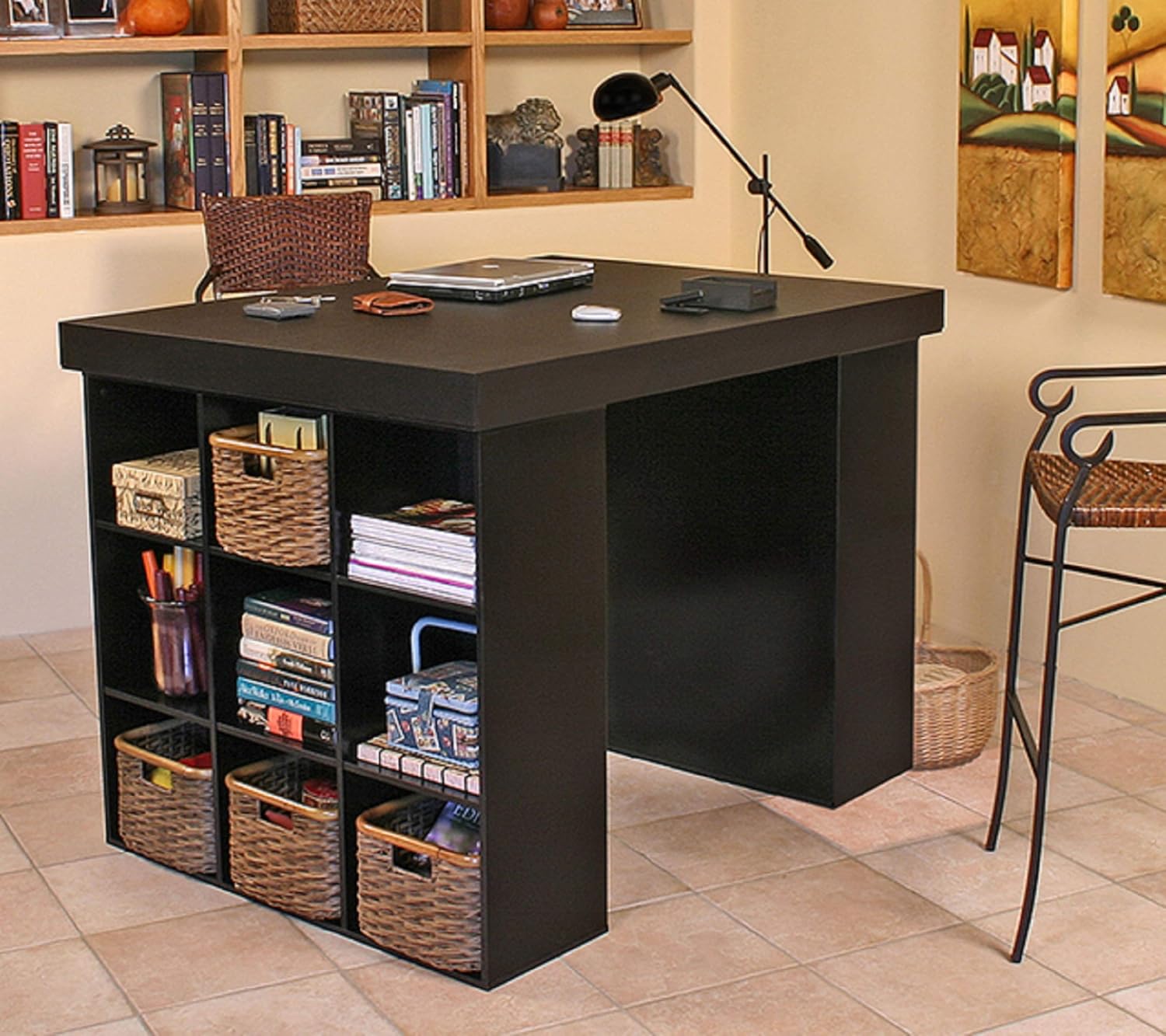 White Desk with 2 Bookcase Sides Y735547