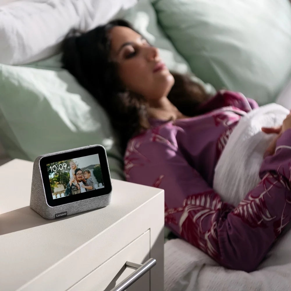 Heather Grey Smart Clock with Wireless Charging Dock I174879