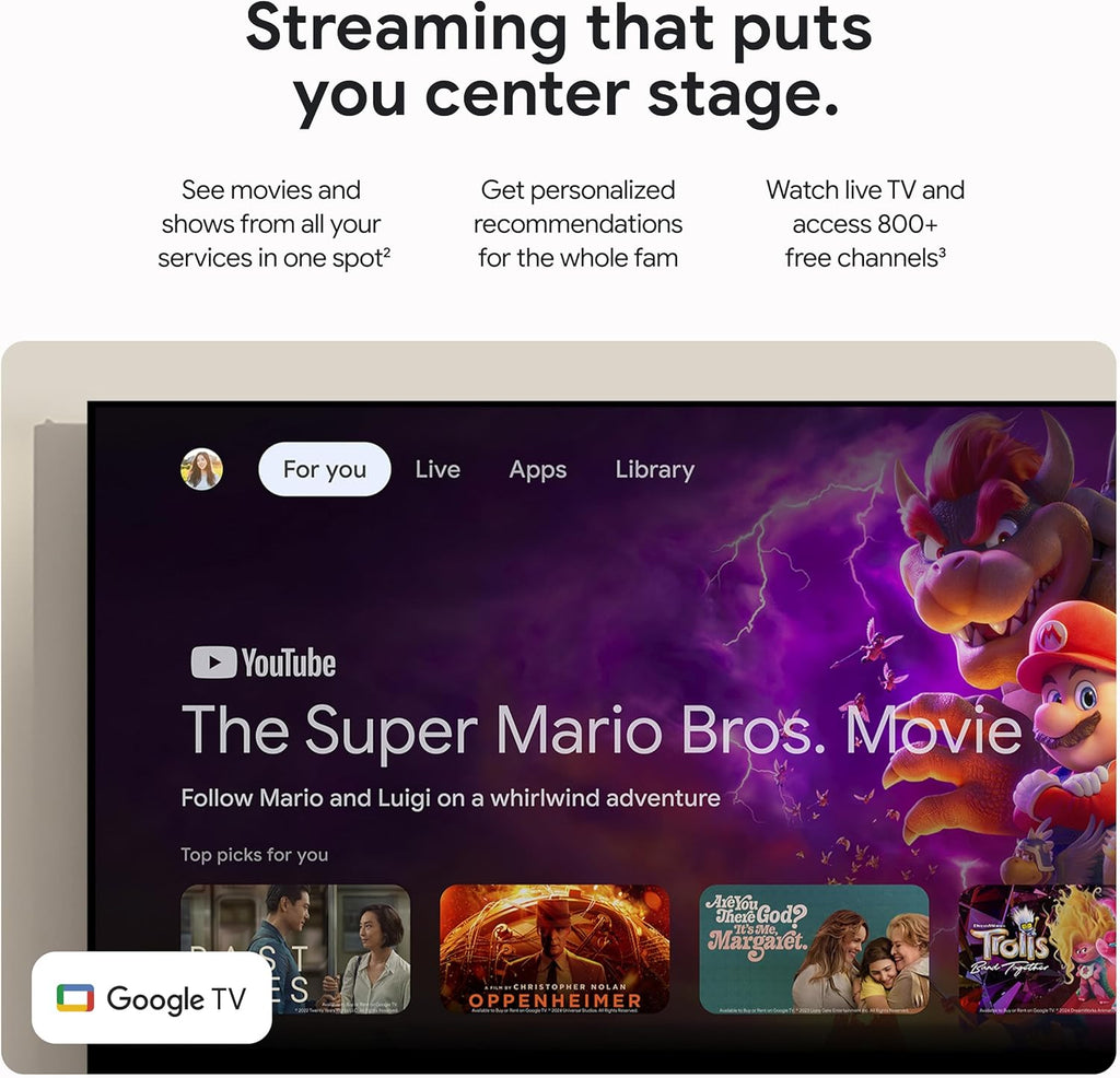 Porcelain 4K Google TV Streamer with Voice Search Remote S8361