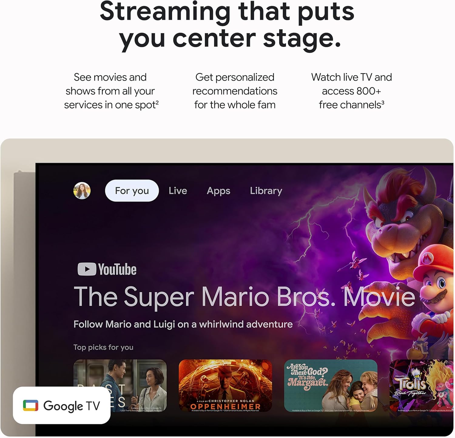 Porcelain 4K Google TV Streamer with Voice Search Remote S8361