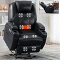 Black PU Leather Power Lift Recliner Chair with Heat T72804