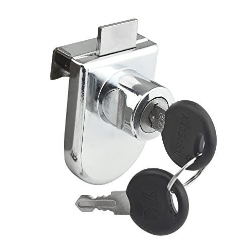 4Pack Zinc Alloy Double Glass Door Display Lock Cabinet Lock with 2 Alike Keys for 4.5-8mm Glass Door Q472
