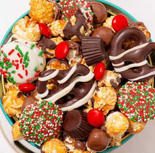 Christmas Gift Baskets with Chocolate, Cookies, Gourmet Snacks, Candy Brittle G359722