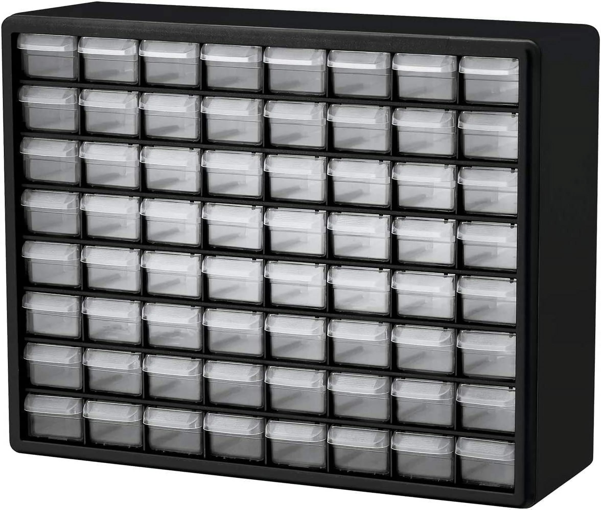 64 Drawer Black Plastic Cabinet Storage Organizer T8200