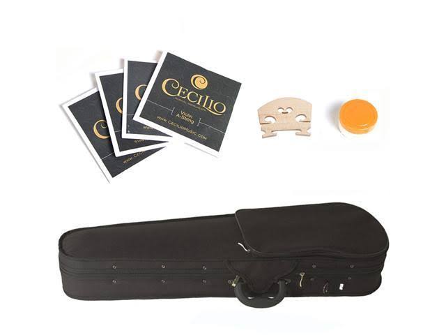 14-inch Solid Wood Viola with Case, Bow, Rosin, Bridge and Strings R1050