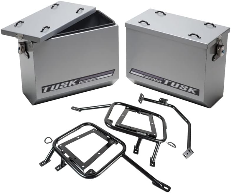 Large Silver Aluminum Panniers with Pannier Racks B4257