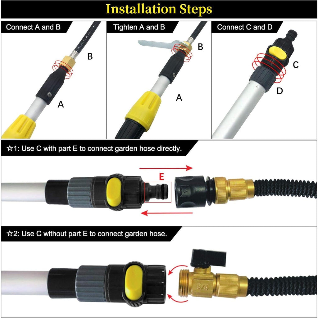 12FT Telescoping Gutter Cleaning Wand Kit Pack of 2 A72199