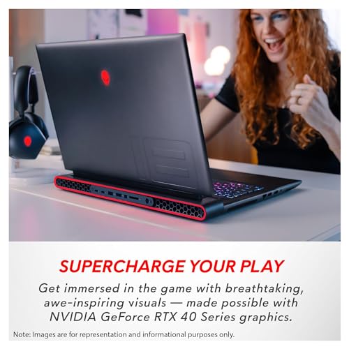 M18 Gaming Laptop, AMD Ryzen 9 7845HX, 32 GB DDR5 RAM, 2 TB SSD, NVIDIA GeForce RTX 4070, 18 FHD+ Display, Backlit Keyboard, Windows 11 Pro, Dark Metallic Moon U94374