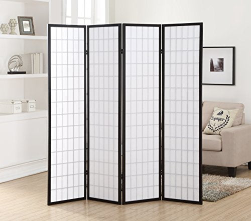 Natural 4 Panel Room Divider O591786