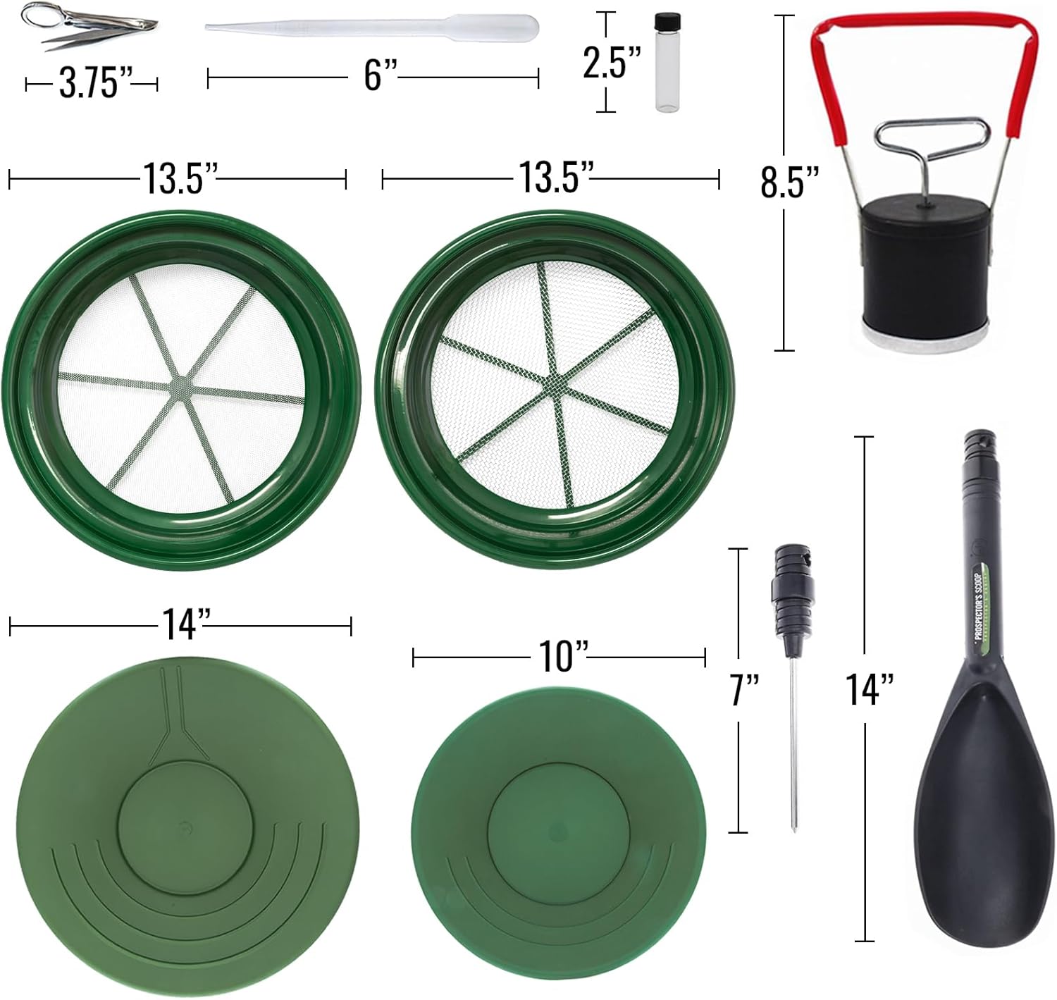 15pc Aluminum Sluice Box Gold Panning Classifier Set K4928