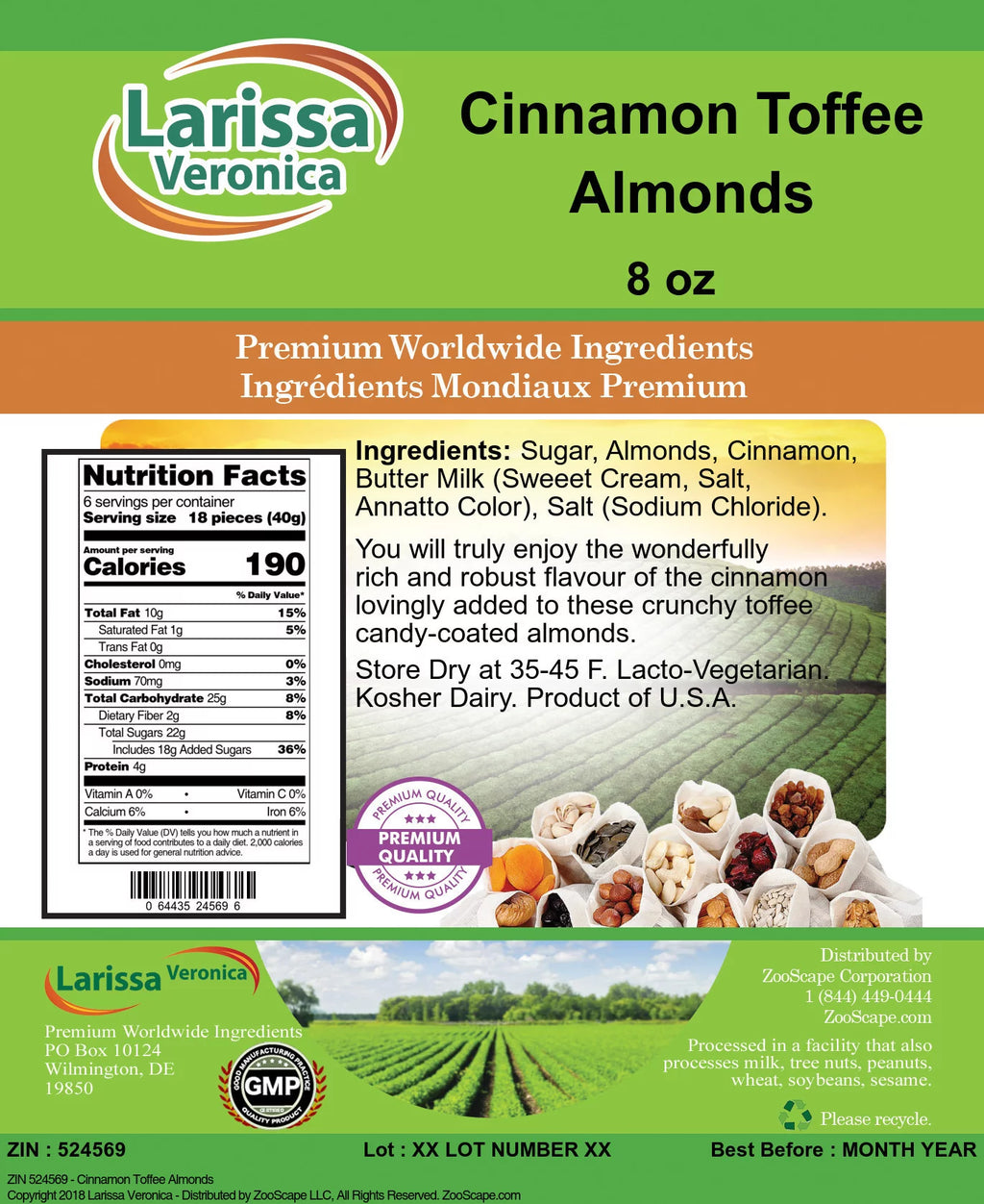 Cinnamon Toffee Almonds, 8 oz, 3-Pack W181472