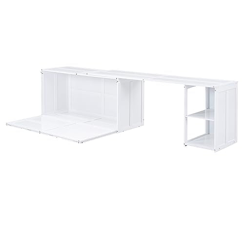 Gray Queen Wood Murphy Bed with Storage Drawer Z898988