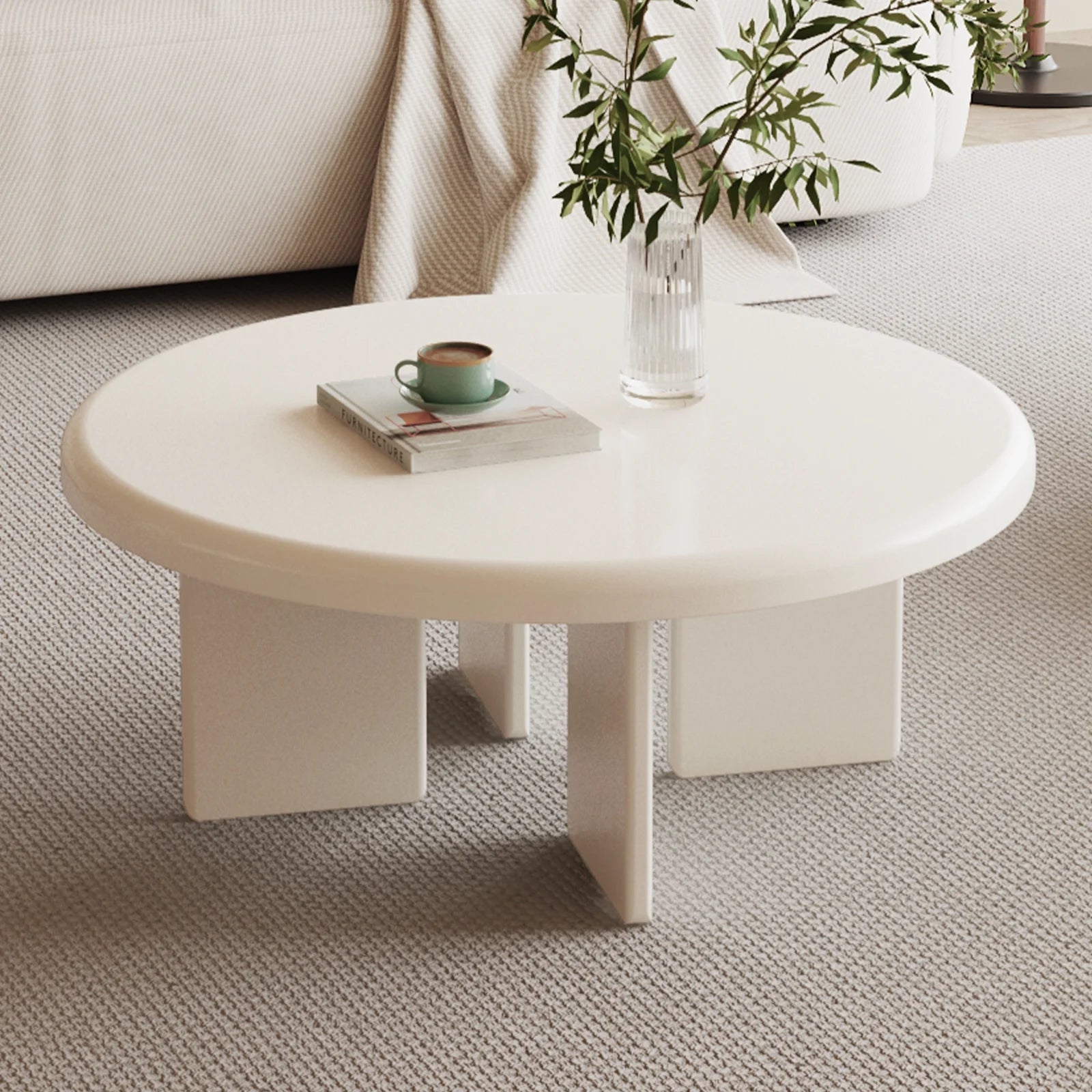 White Round Coffee Table I714593