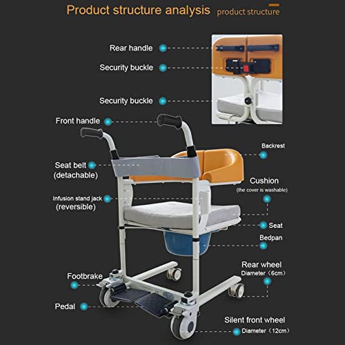 Basic Brown Patient Lift with 180° Split Seat and Commode Bucket E588999