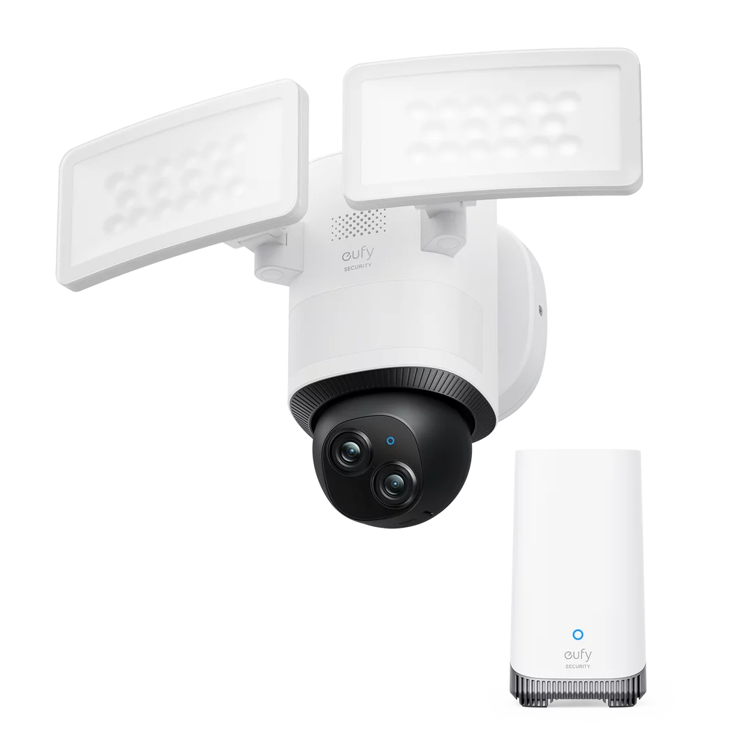 Dual Camera Floodlight Camera with 360° Pan and Tilt D714
