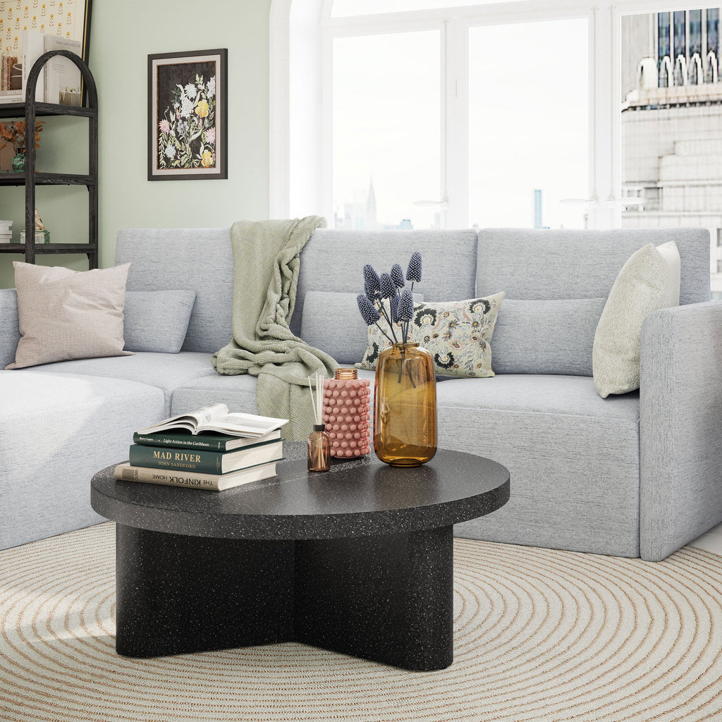 Gray Fabric Modular Sectional Sofa with Ottoman N140200