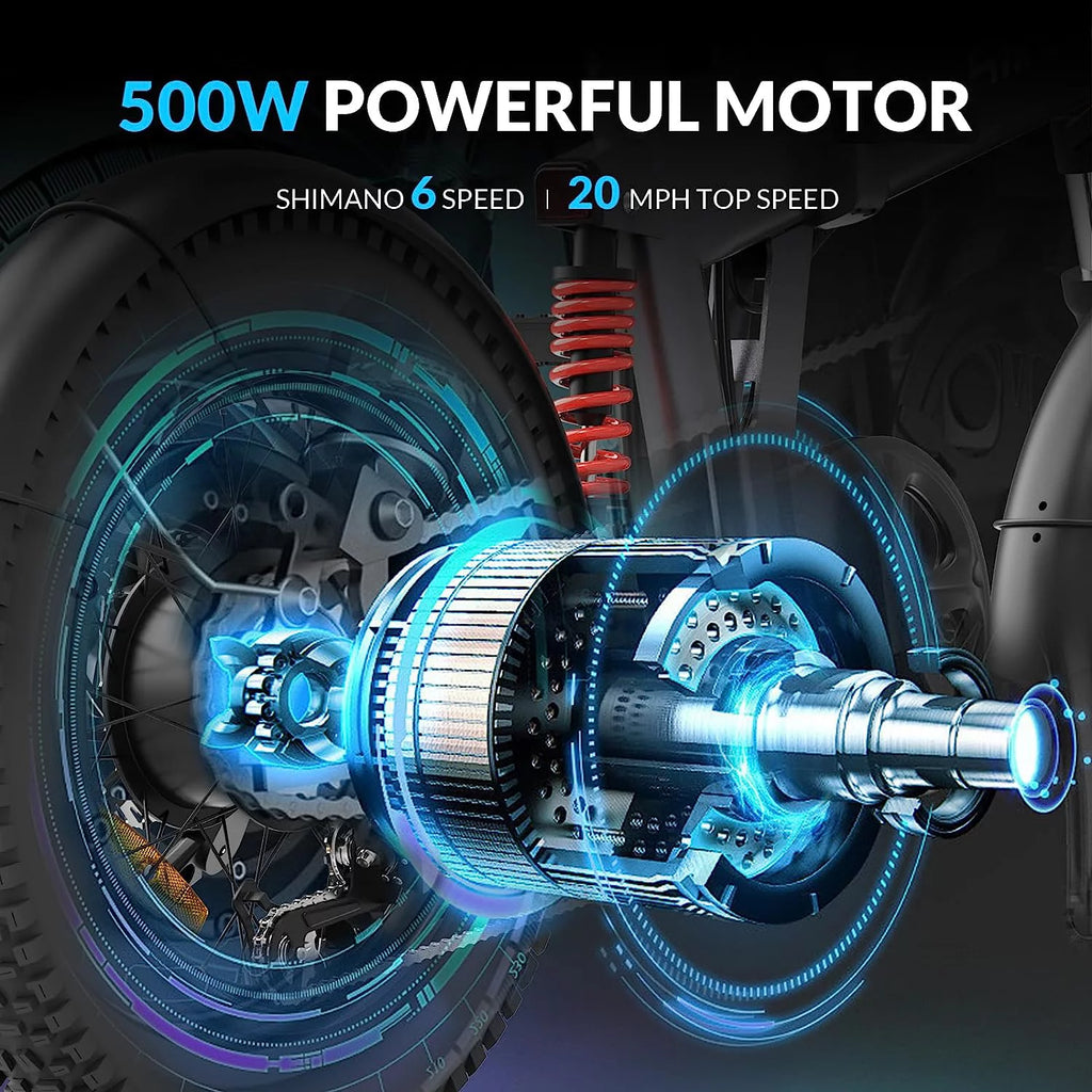 48V 10.5Ah Removable Battery 500W Motor Foldable Fat Tire Electric Bike V223