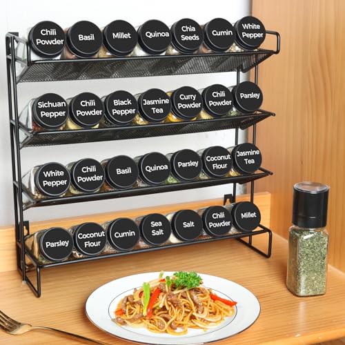 24Pcs 4oz Glass Spice Jars with Metal Lids R720339