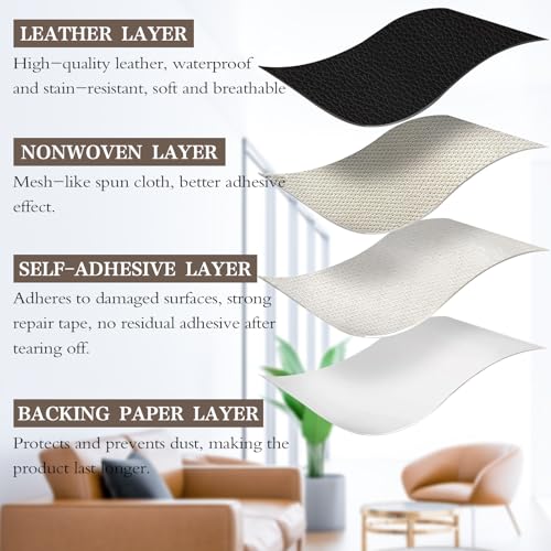 Brown Leather Repair Patch Kit 3x60 inches Waterproof W28919