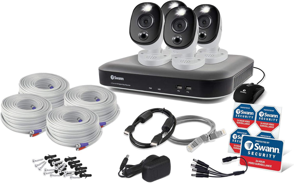 4 Channel 4 Camera Wired Surveillance DVR Security System with 1TB HDD F779