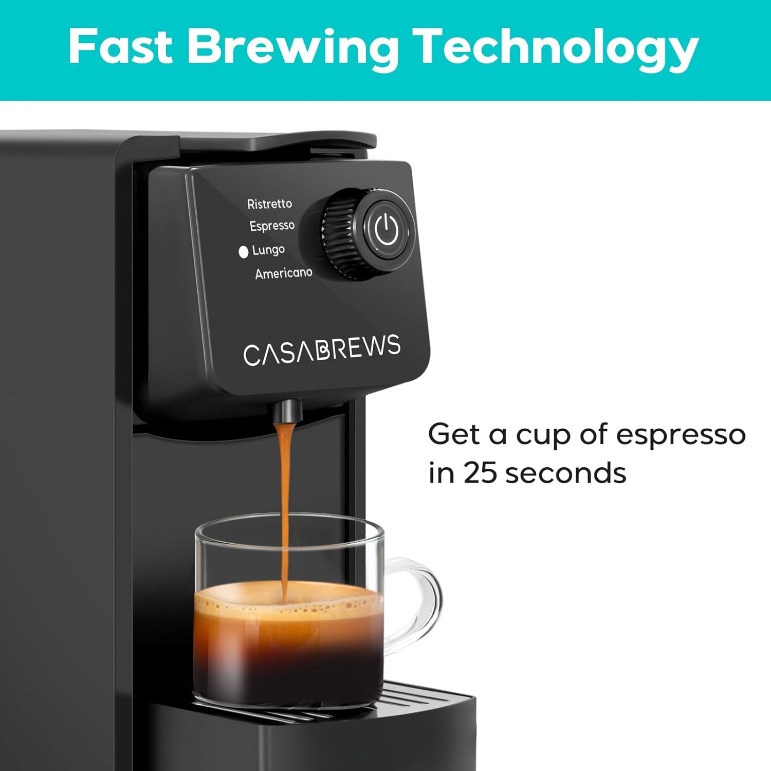 20 Bar Compact Capsule Coffee Machine with 21 oz Removable Water Tank Y342993